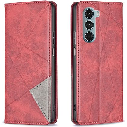 Mobigear Rhombus Slim Housse Motorola Moto G200 5G Etui - Rouge