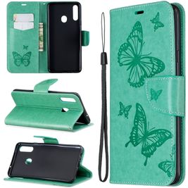 Mobigear Butterfly Housse Samsung Galaxy A20s Etui Porte-Monnaie - Turquoise