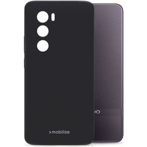 Mobilize Rubber Gelly Coque OPPO Reno 12 Pro Coque arrière en TPU Souple - Noir