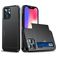 Mobigear Card Coque iPhone 13 Pro Max Coque arrière Rigide Anti-Chocs avec Porte-Cartes - Noir