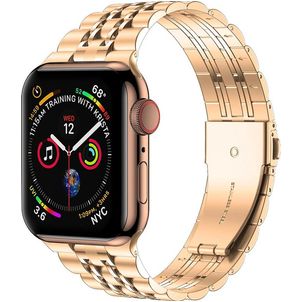 Mobigear Monaco Bracelet Acier Apple Watch Fermeture boucle déployante - 49/46/45/44 mm - Rose doré