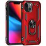 Mobigear Armor Ring Coque iPhone 13 Coque arrière Rigide Anti-Chocs avec Anneau-Support - Rouge