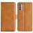 Mobigear Slim Magnet Housse Motorola Moto G42 Etui Porte-Monnaie - Cognac