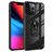Mobigear Crystal Ring Coque iPhone 14 Pro Max Coque arrière Rigide avec Anneau-Support - Transparent / Noir