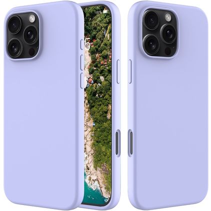Mobigear Rubber Touch Coque iPhone 16 Pro Coque arrière en Silicone - Violet