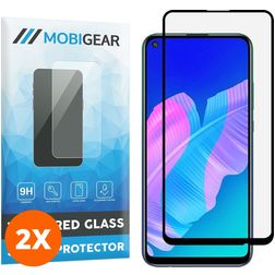 Mobigear Premium Huawei P40 Lite E Verre trempé Protection d'écran - Compatible Coque - Noir (Lot de 2)