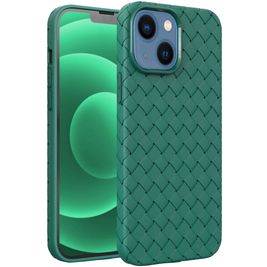 Mobigear Woven Coque iPhone 14 Plus Coque arrière en TPU Souple - Vert