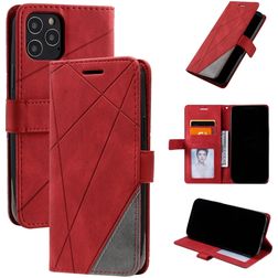 Mobigear Rhombus Housse iPhone 12 Etui Porte-Monnaie - Rouge