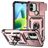 Mobigear Armor Ring Cam Slide Coque Xiaomi Redmi A1 4G Coque arrière Rigide Anti-Chocs avec Anneau-Support et Protecteur Lentilles - Rose doré