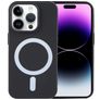 Mobigear Rubber Touch Coque iPhone 15 Pro MagSafe Coque arrière en Silicone - Noir