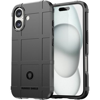 Mobigear Rugged Shield Coque iPhone 16 Coque arrière en TPU Souple Anti-Chocs - Noir