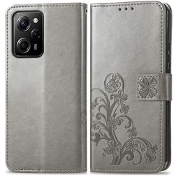 Mobigear Clover POCO X5 Pro Étui Portefeuille - Gris