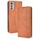 Mobigear Sensation Housse Motorola Moto E32 Etui Porte-Monnaie - Marron