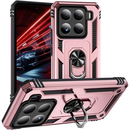 Mobigear Armor ring Coque Xiaomi 15 Coque arrière Rigide Anti-Chocs avec Anneau-Support - Rose doré