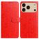 Mobigear Flowers iPhone 17 Pro Étui Portefeuille - Rouge