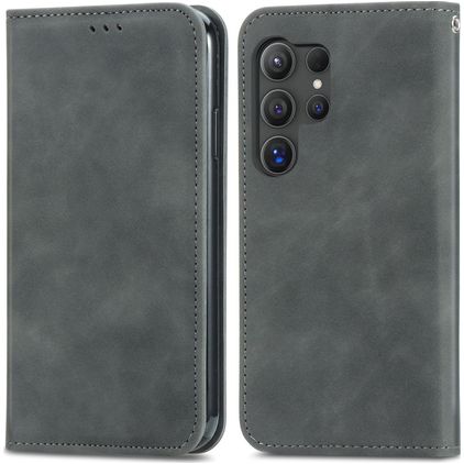 Mobigear Retro Slim Housse Samsung Galaxy S25 Ultra Etui Porte-Monnaie - Gris