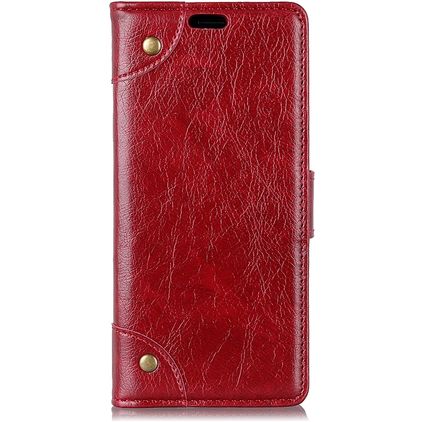 Mobigear Ranch Housse Motorola One Power Etui Porte-Monnaie - Bordeaux