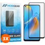 Mobigear Premium OPPO A74 4G Verre trempé Protection d'écran - Compatible Coque - Noir (Lot de 3)