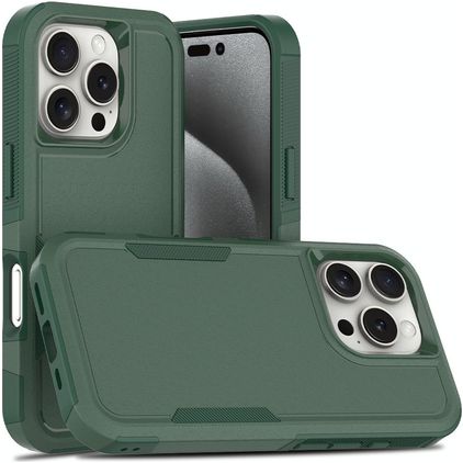Mobigear Heavy Armor iPhone 16 Pro Plastique rigide Coque arrière Antichoc - Vert