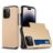 Mobigear Card Coque iPhone 15 Pro Coque arrière Rigide Anti-Chocs avec Porte-Cartes - Or