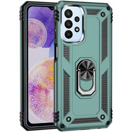 Mobigear Armor Ring Coque Samsung Galaxy A23 Coque arrière Rigide Anti-Chocs avec Anneau-Support - Vert