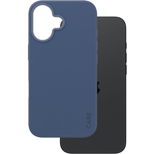 CARE by PanzerGlass Fashionable Coque iPhone 16 MagSafe Coque arrière en Silicone - Bleu