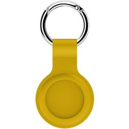 Mobigear Ring Coque Apple AirTag Porte-clés en Silicone Souple - Jaune