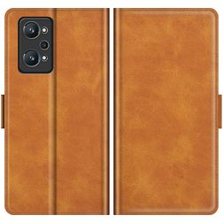 Mobigear Slim Magnet Housse Realme GT2 Etui Porte-Monnaie - Cognac