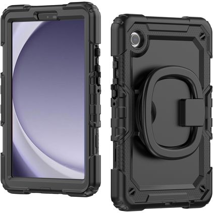 Mobilize Rotating Defender Samsung Galaxy Tab A9 (2023) Plastique rigide / Silicone Coque arrière + Bandoulière + Support - Noir
