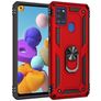 Mobigear Armor Ring Coque Samsung Galaxy A21s Coque arrière Rigide Anti-Chocs avec Anneau-Support - Rouge