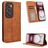 Mobigear Sensation Housse OPPO Reno 12 Pro Etui Porte-Monnaie - Marron
