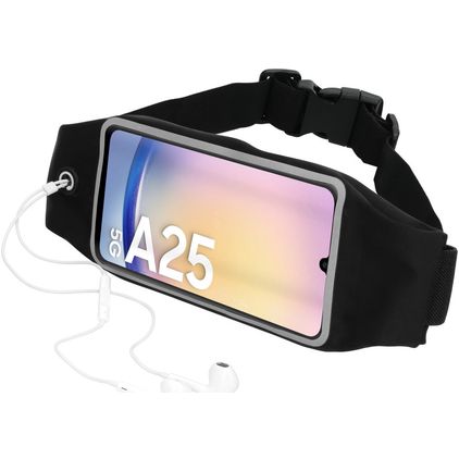 Mobiparts Comfort Fit Belt Brassard Téléphone Samsung Galaxy A25 Ceinture Coque de Sport en Neoprène - Noir