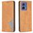 Mobigear Rhombus Slim Housse Motorola Moto G85 Etui - Cognac
