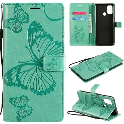 Mobigear Butterfly OPPO A53 Étui Portefeuille - Turquoise
