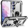 Mobigear Armor Ring Coque Samsung Galaxy S23 Plus Coque arrière Rigide Anti-Chocs avec Anneau-Support - Argent