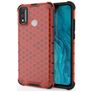 Mobigear Honeycomb Coque HONOR 9X Lite Coque arrière Rigide Anti-Chocs - Rouge