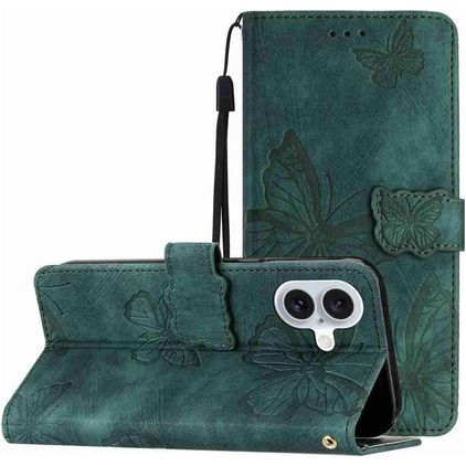 Mobigear Butterfly Housse iPhone 17 Etui Porte-Monnaie - Vert