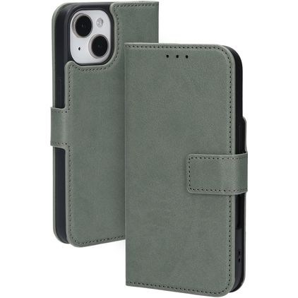 Mobiparts Classic Wallet iPhone 15 Étui Portefeuille - Stone Green