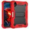 Mobigear ShieldStand Coque iPad Mini 7 (2024) Coque arrière en Plastique rigide,Silicone + Porte-crayon + Support Amovible - Noir / Rouge
